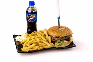 Beef Burger + Chips + Pepsi Soda