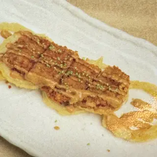 Entrecot con aros de cebolla