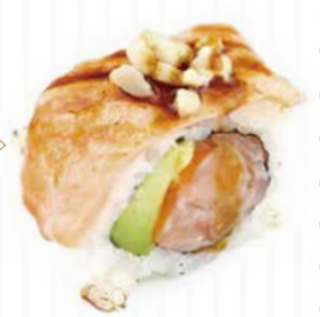 Uramaki sake flambeado 8pzs.