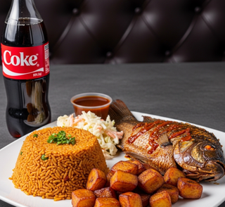 Jollof & Tilapia Combo Meal + Free Soda