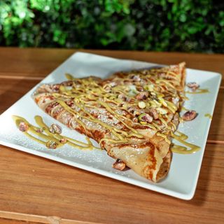 Creps de pistacho y chocolate blanco 