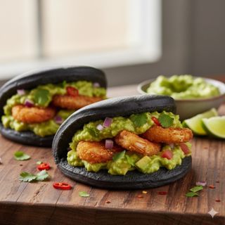 Bao Negro Con Langostino Crujiente (2 Uds.)