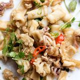 Salt and paper  squid  