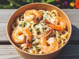 Паста з креветками у вершковому соусі, та пармезаном (350g)