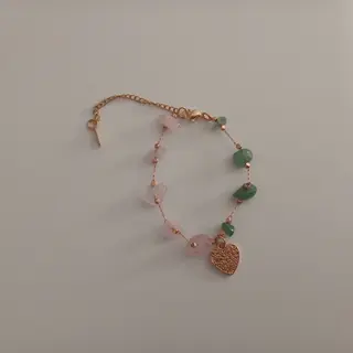 Pulseira com coração em aço inoxidável 