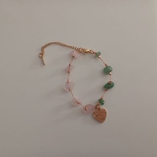 Pulseira com coração em aço inoxidável 