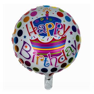 Balon Heliu "Happy Birthday" 45 cm 