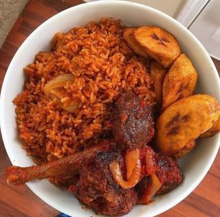 Jollof Rice, Plantain and Chicken