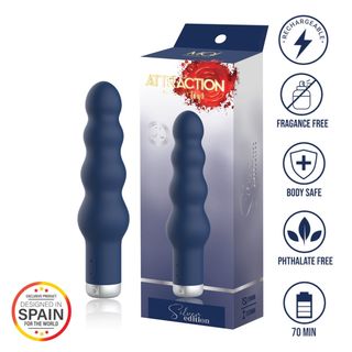 Vibrador Bubbles Recargable 7 Modos 16,6X4 Cm Attraction Silver Edition