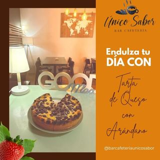 Tarta de queso con arandanos