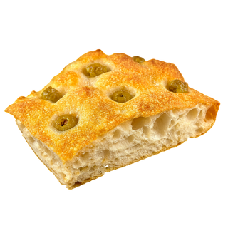 Focaccia con aceitunas verdes (1 Porción)