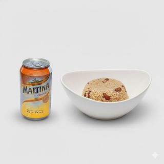 White Rice & Beans + 1 Maltina