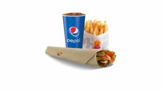 Тортилья с куриным филе + Картофель фри + напиток