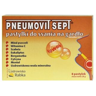 Pneumovit Sept pastylki do ssania na gardło 28g GorVita