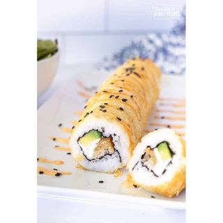 Mystery Roll Crabstick and shrimp tempura with spicy mayo