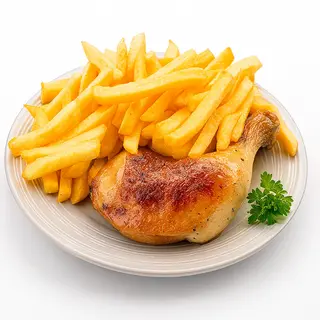 Frites Au ¼ Poulet Grillé