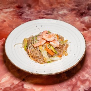 Spaghetti di Soia con Gamberi