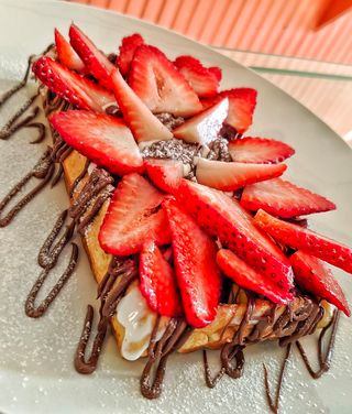 Waffle Bruxelas Nutella Grega