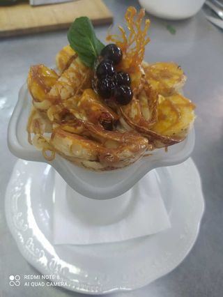 Блинчики с карамелизированным бананом гриль