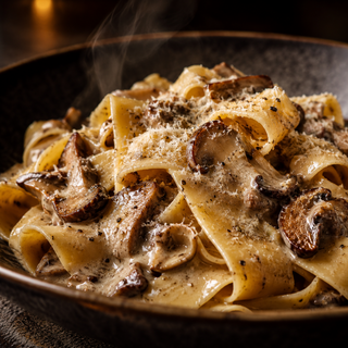 Pappardelle con Porcini & Trufa 450°