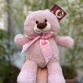 Peluche Oso Rosado con lazo