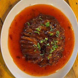 626 Carne Frita Con Salsa Picante Agridulce