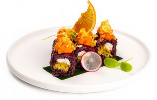 173. Black ebi flower 8 pezzi