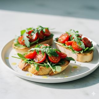 Bruschette pomodorini e rucola 3 pezzi