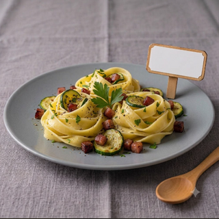 Pasta zucchine e speck