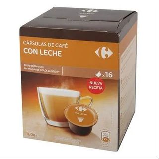 Café con Leche en Cápsulas Carrefour 16x10 Gr.