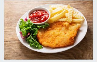 Milanesa De Pollo Con patatas fritas