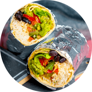 Burrito vegan verduras y guacamole