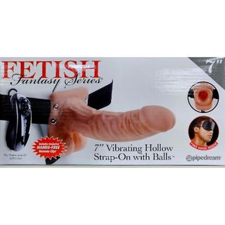 Ff Strap-on Hueco Con Testículos Y Vibración 17'5 Cm.