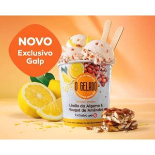 O Gelado Cremoso Limão & Nougat de Amêndoa Exclusivo Galp 460ml