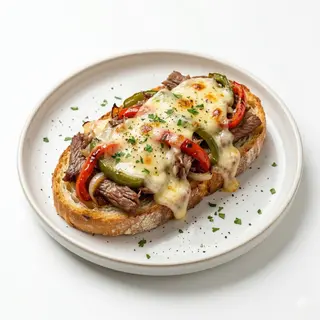 Torrada De Ternera, Pimiento, Queso Y Guarnición