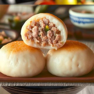 Mini Bao crujiente relleno de cerdo y cebolla5(piezas)