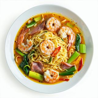 Spaghetti di riso alla singapore