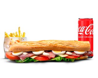 Menu Baguette Bacon com Ovo e Queijo