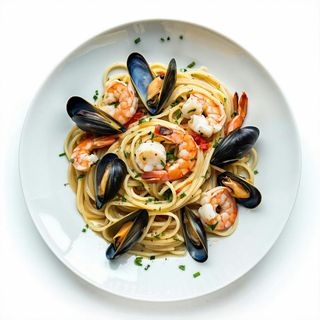 Spaghetti di con misto mare