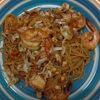 Tallarines con gamba