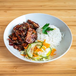 No Beef Seitan Onion Bowl