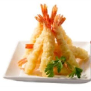 Ebi tempura (crustáceos - contiene gluten -huevo）      