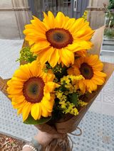 Girasoles con solidago