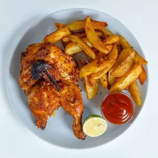 Chicken combo served with chips