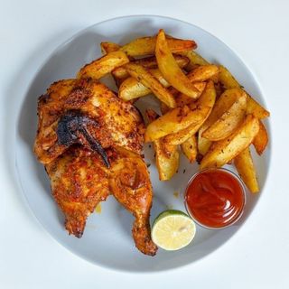 Chicken combo served with chips