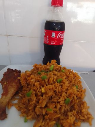 Jollof Rice Combo with Solo Coca-Cola