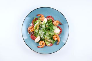 Салат з креветками та Карпачо з томатів (220г)