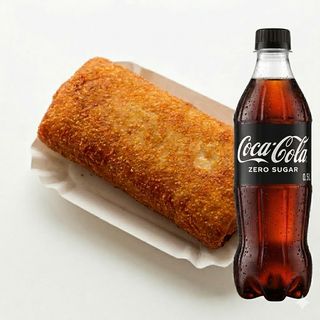 Zestaw pasztecik z mięsem wołowo - wieprzowym i Coca-Cola Zero 0,5l