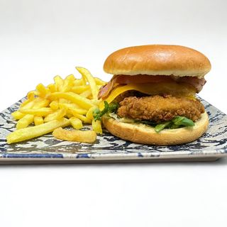 Hamburguesa de pechuga de pollo crujiente