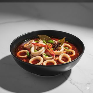 105 - Scodella di fuoco con calamari 干锅鱿鱼